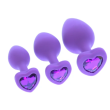 HEART PURPLE SILICONE BUTT PLUG SMALL